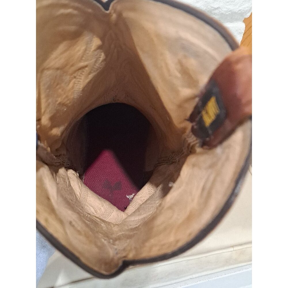 Dan Post Mens Brown Leather Western Cowboy Boots  Embroidered Scalloped Toe 9D - Picture 8 of 13